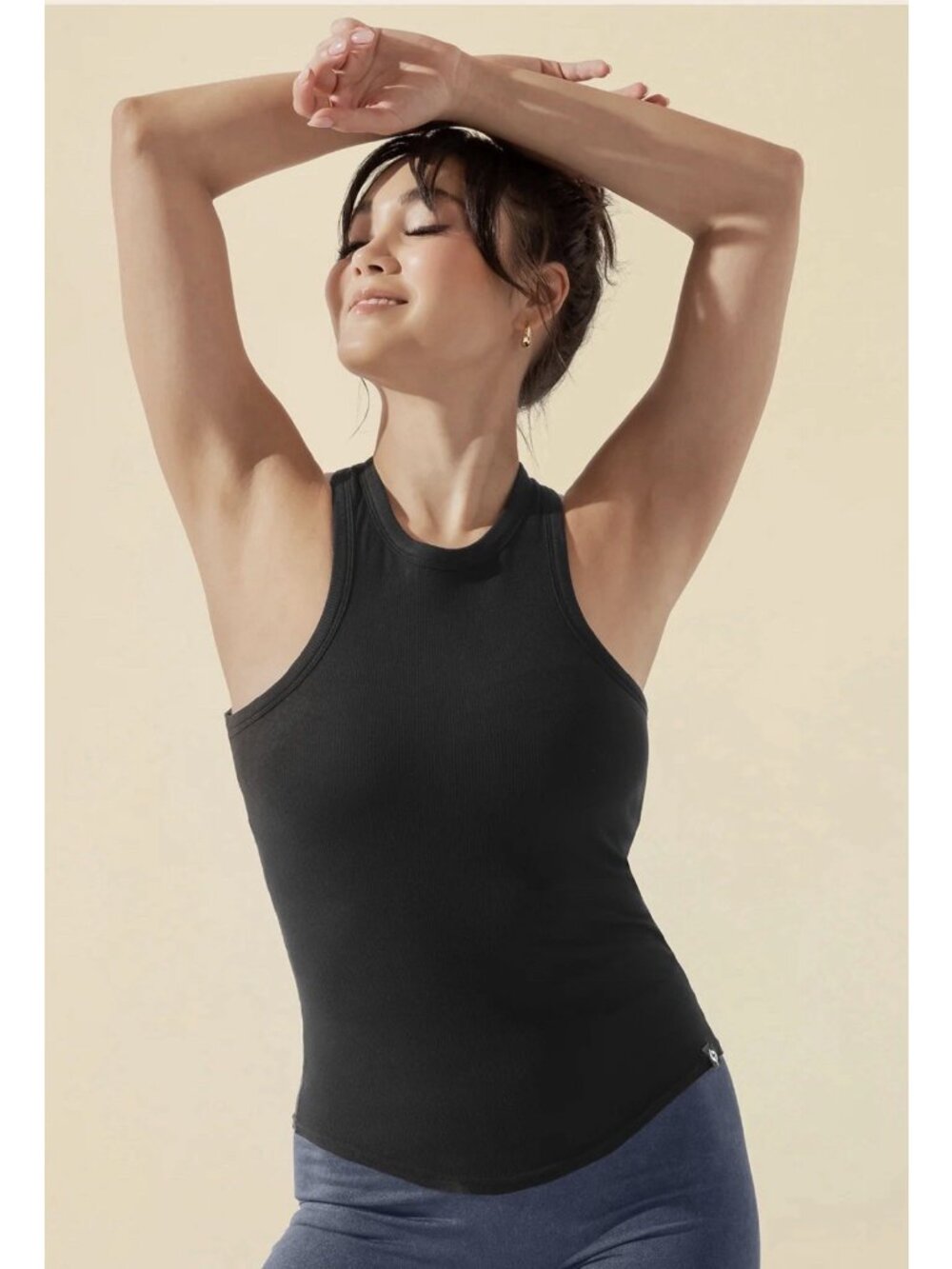 Popflex Not Your Typical Tank Top Shelf Bra Crossback Womens L Large Black New